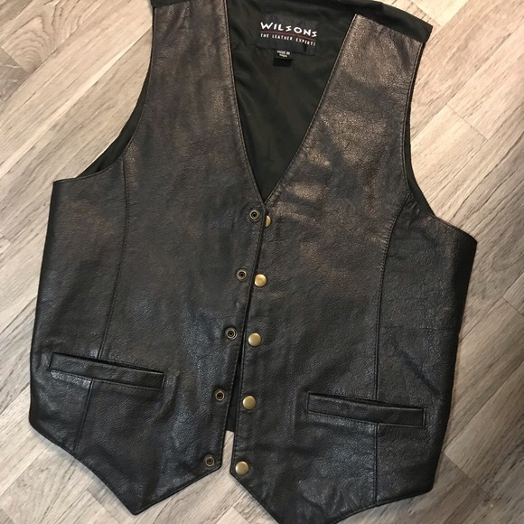 Vintage Other - VIntage Black Genuine Leather Vest NWT